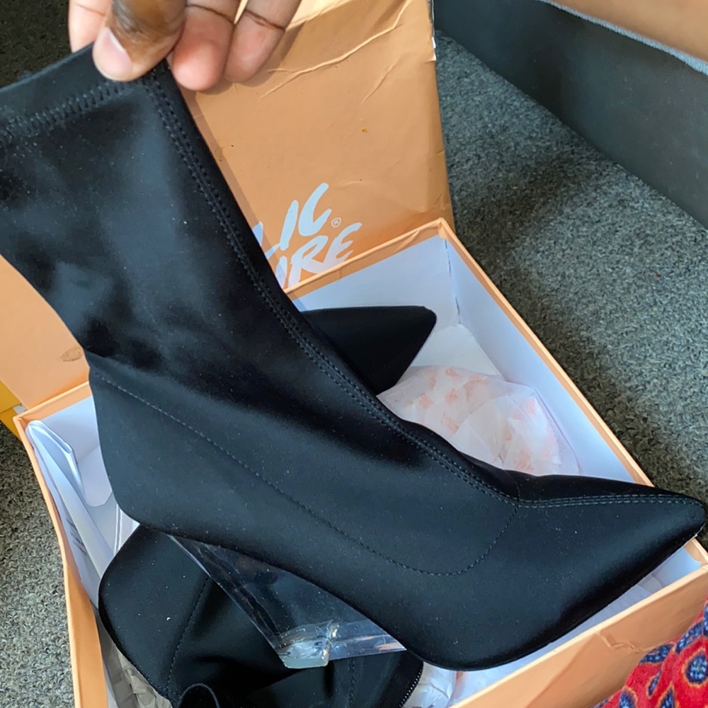 Black public desire sock boots